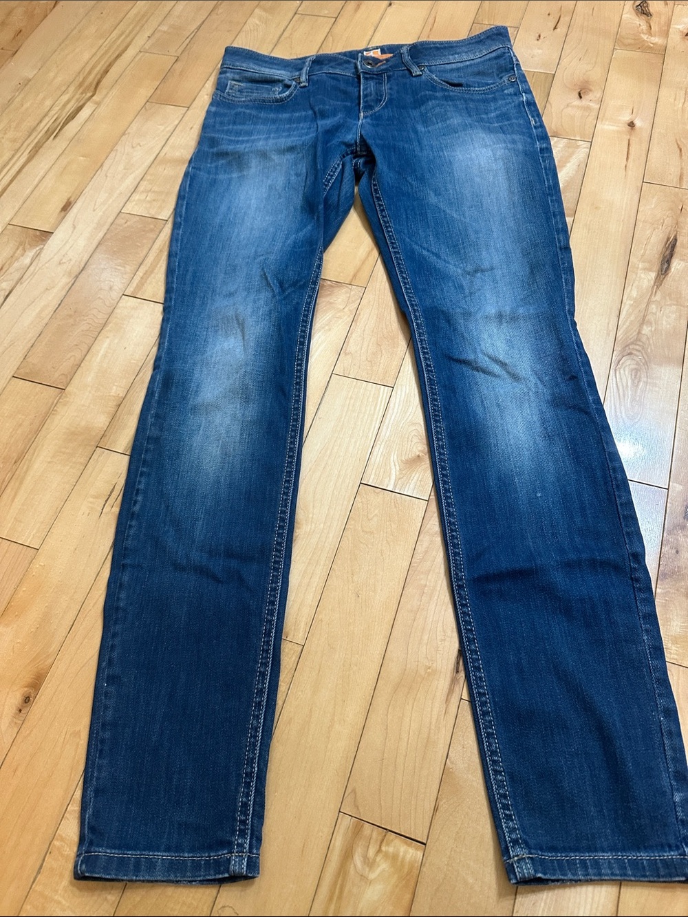 BOSS ORANGE Men's Blue Slim Straight Jeans